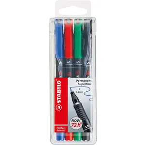 Comparateur de prix : STABILO Lot de 4 Stylo Peinture Feutres Universels OHPen - Permanent