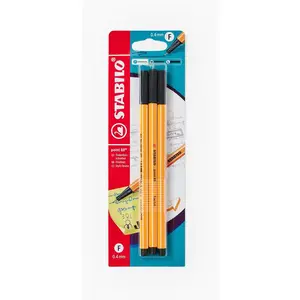 Comparateur de prix : STABILO 3 Stylos Feutre Point 88 - Coloris Noir
