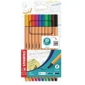Comparateur de prix : Stabilo Stabilo Pochette 10 Feutres Point88. Pointe Extra Fine. Coloris Assortis