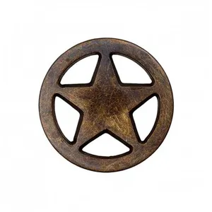 Bouton Étoile métal à queue 18mm - Prym Laiton Antique marron - Laiton...