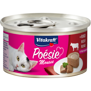 12x85g Vitakraft Poésie Mousse Boeuf nourriture humide pour chat pas cher