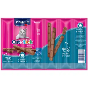 6x6g Cat Stick Mini plie oméga 3 Vitakraft Friandises - Friandises pour Chat pas cher