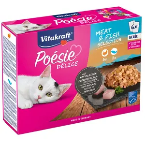 Comparateur de prix : 6 x 85 g Vitakraft Poitrine DéliSauce Pouch Dinde et saumon
