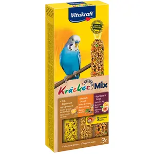 VITAKRAFT Lot de 3 Baguettes Miel / Abricot Figue /  uf - Perruches pas cher