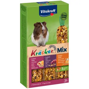 Comparateur de prix : Vitakraft Trio-Mix Crackers pour cochon d'Inde - 3 friandises (miel, raisin, fruits)