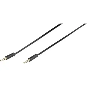 Câble de raccordement Vivanco 46130 Jack audio [1x Jack mâle 3.5 mm - 1x Jack mâle 3.5 mm] 0.30 m noir plat