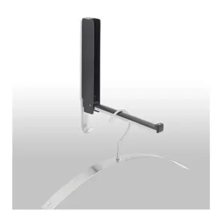 Patère murale rétractable noire et inox brossé - BLOMUS - LANCA