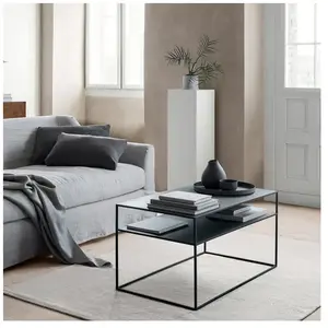blomus Table basse en acier noir 90 cm FERA