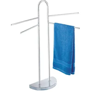 Comparateur de prix : WENKO Porte-Serviettes Cosenza Porte-vêtements, 4 Bras, Demi-Pied Chromé