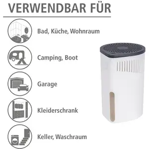 WENKO Déshumidificateur avec 2 blocs de granulés de 1 kg, Ø 15 x 23 cm...Vendu parcdiscount