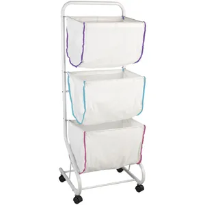 Panier à laver ESCALA - chariot, 3 niveaux, WENKO pas cher