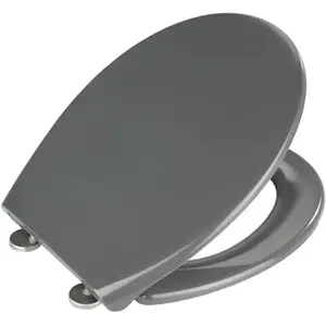 Comparateur de prix : Abattant WC - WENKO - Samos - Gris - Frein de chute - Fixation inox