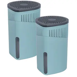 Comparateur de prix : WENKO Déshumidificateur DROP - Lot de 2 appareils - Absorbeur d'Humidité et Odeurs - Salle de Bain, Chambre - jusqu'à 80m³ - Bleu