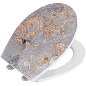 WENKO Abattant Grey Marble, Duroplast embossed pas cher