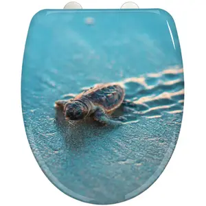 Wenko - Abattant wc Original Caretta, abattant wc avec frein de chute 'easy close', fixation acier inox 'fix clip', Duroplastique, 38x45 cm, pas cher