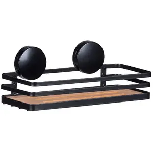 Comparateur de prix : Wenko Support mural Static-Loc collection Alba pour salle de bain - Noir et bois TU
