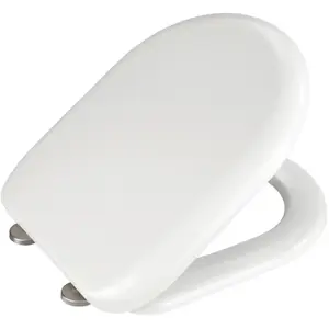 Abattant WC - WENKO - Santana - Duroplast antibactérien - 37x44 cm - Blanc pas cher