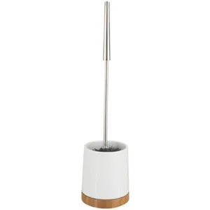 Comparateur de prix : WENKO Brosse WC Bambou céramique Porte-brosse WC Blanc