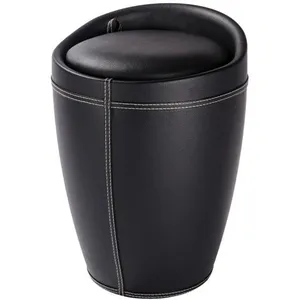 Comparateur de prix : Tabouret Panier à linge - WENKO - Candy - Simili - Noir - 20 litres