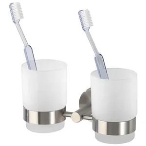 Comparateur de prix : Porte Brosse à dent mural - WENKO - Duo Bosio - Verre - 17,5x9,5x9 cm - mat