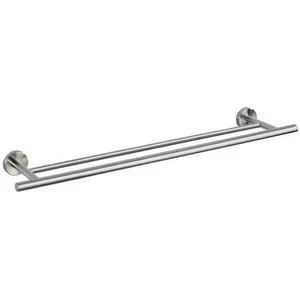Comparateur de prix : WENKO Barre porte-serviettes Duo Bosio - Chrome mat - 60x5.5x14cm