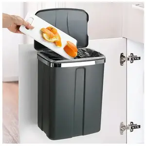 Comparateur de prix : Wenko Poubelle de porte, poubelle à suspendre, 12L, gris