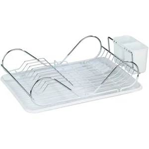 Égouttoir - WENKO - Clean - Métal - Plastique - 48x12x32 cm - Blanc pas cher