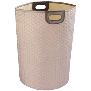 Comparateur de prix : WENKO Panier à linge design scandinave Wabo - Diam. 40 x H. 60 cm - Taupe