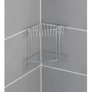 WENKO Étagère d'angle à 2 Niveaux Classic Eckablage, Eckwandablage Chromé pas cher