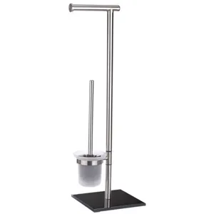 Comparateur de prix : Ensemble WC - WENKO - Lima - Acier inox - verre - Noir - 23,5x69x20 cm