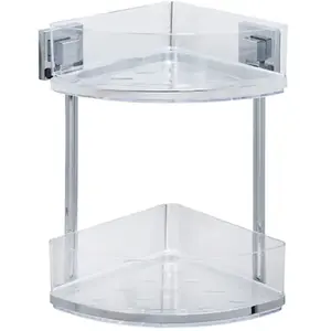 Étagère d'angle en acier inox Vacuum-Loc® Quadro 2 niveaux Wenko by Ma... pas cher