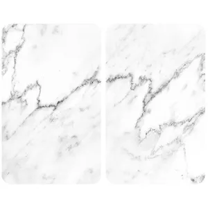 Comparateur de prix : WENKO 2 Couvre-plaques universel design Marbre - 30 x 52 cm - Blanc et noir