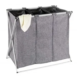 Wenko Panier à linge - Tissu polyester gris - Trio - 130 l WENKO pas cher