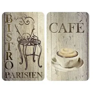 WENKO Planches à découper en verre - lot de 2 couvre plaques universels - bistro pas cher
