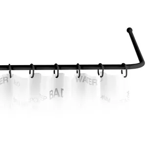 Comparateur de prix : Wenko Tringle de douche - Pour angle - Adaptable - Diamètre 2 cm - Noir WENKO