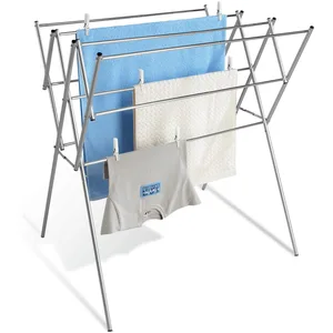 Wenko Etendoir à linge solide, étendoir télescopique, 54-92 cm, acier inox