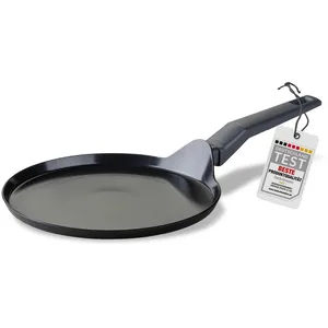 Fackelmann Crêpière 25 cm, aluminium recyclé, revêtement en céramique antiadhésif, sans PFAS, poignée confortable, tous les poêles, y compris induction, 45 x 25 x 1,4 cm, gris cendré pas cher