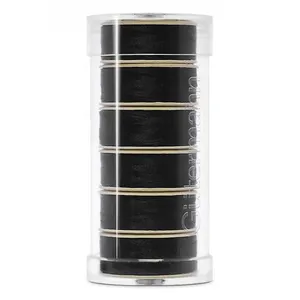 Gutermann Pack de 6 Bobines de Fil à Canette Sulky Pré-enroulé 120m - : Fil à Broder de Haute Qualité pour Machine(...) - Noir