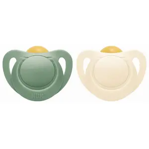 NUK Sucettes For Nature latex 18-36 mois vert/crème lot de 2