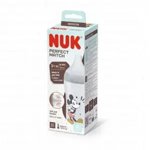 Comparateur de prix : Nuk Perfect Match Biberon Silicone Pp 3+M Mickey 260ml 1ut