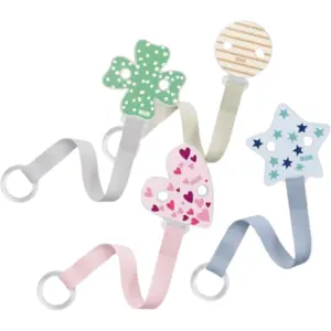 NUK Attache-tétine avec clip | Pour toutes les tétines | Stable et incassable | Coeurs roses pas cher