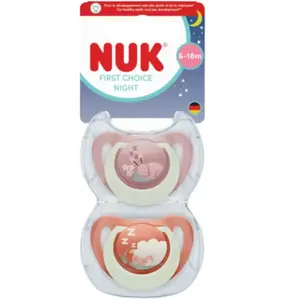 NUK Starlight Jour/nuit - Sucettes 6-18 mois x2 koala rose pas cher