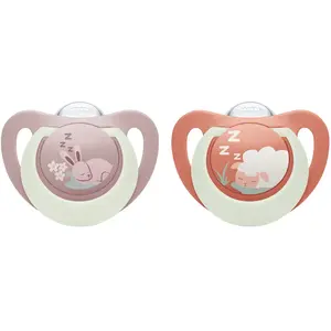 NUK Starlight Jour/nuit - Sucettes 18-36 mois x2 koala rose