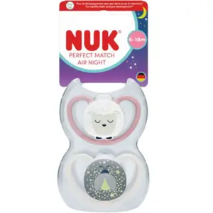 Comparateur de prix : NUK Space Night Sucettes perfectionnées 6-18 mois x2 rose