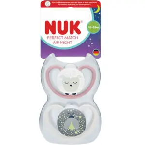 Comparateur de prix : NUK Space night Sucettes perfectionnées 18-36 mois x2 rose
