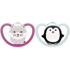 Comparateur de prix : Nuk Sucette Physiologique Silicone +18m Chat Pingouin Lot de 2