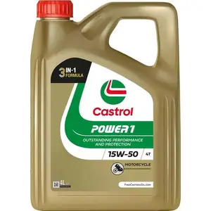 Comparateur de prix : CASTROL Huile moto 15W50 4 temps 4 L CASTROL Power 1 4T 15W-50 4L (Ref: 15F589)