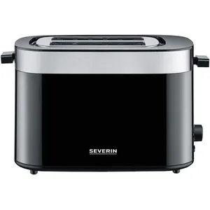 Severin AT 9264 - Grille-pain - 2 tranche - 2 Emplacements - noir/inox brossé pas cher