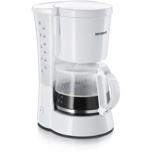 SEVERIN Cafetière Filtre, 800W, 1,4L, Jusqu'à 10 tasses, Système anti-goutte, Porte-filtre amovible, Plaque chauffante,Blanc,KA 4478 pas cher