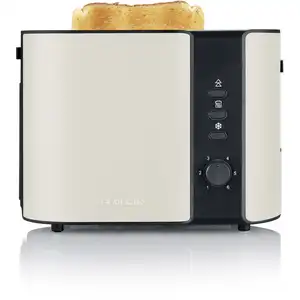 Comparateur de prix : Severin 9576 Grille-pain voyant lumineux, avec grille spéciale viennoisieries intégrée beige, noir